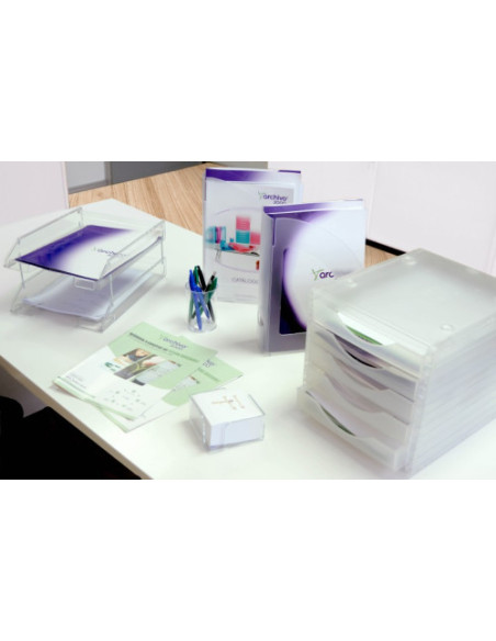 BANDEJA DE SOBREMESA APILABLE FONDO LISO TRANSP FORMATO A4 Y FOLIO COLOR CRISTAL TRANSP ARCHIVO 2000 715 CS TP