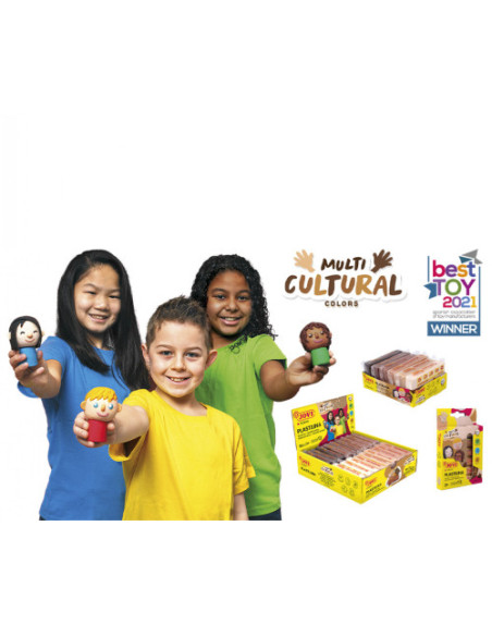 BANDEJA PLASTILINA DE 6 PASTILLAS 50GR COLORES SURTIDOS GAMA MULTICULTURAL JOVI 70/6M