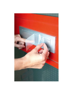 CAJA DE 10 HOJAS (1 ETIQUETAS X HOJA) ADHESIVAS ANTIBACTERIANAS Y ANTIMICROBIANAS POLIÉSTER TRANSPARENTE TAMAÑO 199 2