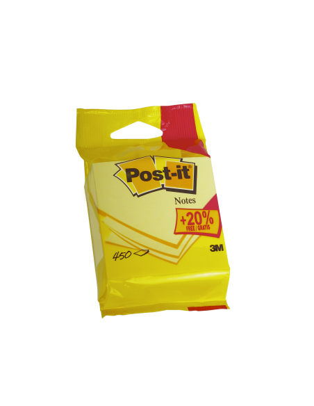 CUBO 375+75 HOJAS NOTAS ADHESIVAS 76X76MM CANARY YELLOW EMBLISTADO INDIVIDUAL 5426P POST-IT 7100172391