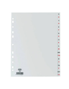 ÍNDICES ALFABÉTICOS PLÁSTICO FOLIO A-Z 20 POSICIONES COLOR GRIS ELBA 100210404
