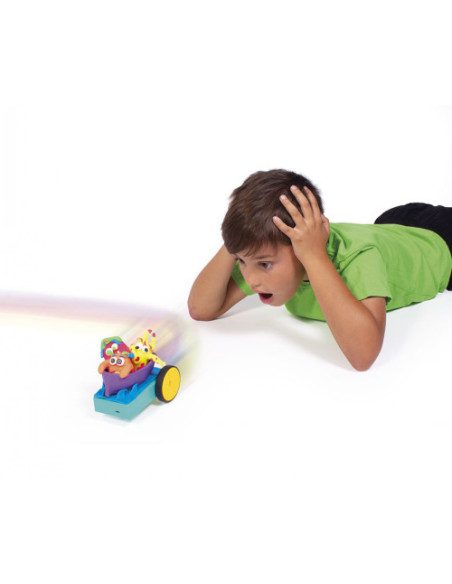 JOVITECH CRAZY CARS MONSTERS KIT: SET CON 8 PASTILLAS DE PLASTILINA COLORES NEÓN DE 50G , 2 BARRITAS DE 15G,  3 MODELADORES, 2 R