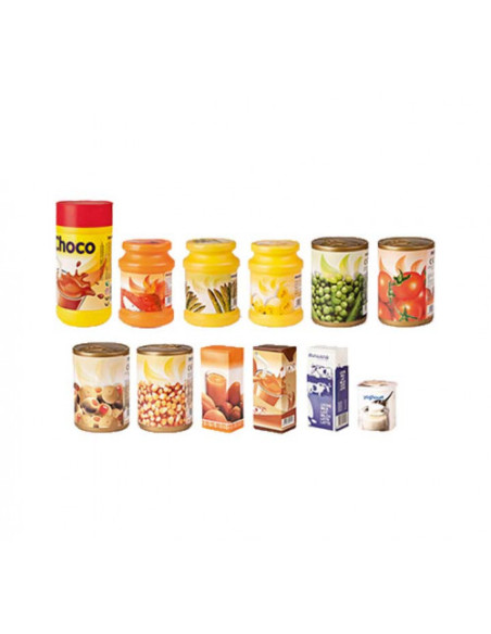 JUEGO ALIMENTOS ENVASADOS 12 PIEZAS MINILAND 30596