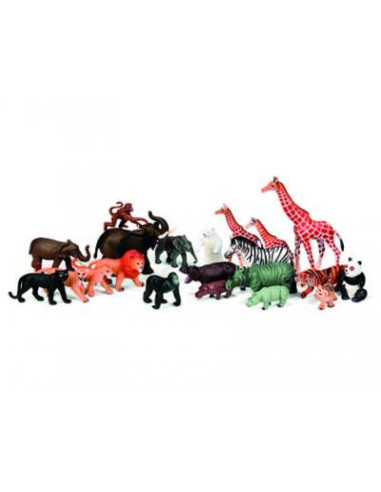 JUEGO ANIMALES GRANJA Y SELVA 30 FIGURAS...