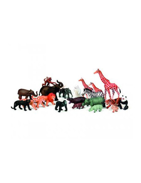 JUEGO ANIMALES GRANJA Y SELVA 30 FIGURAS MINILAND 25140