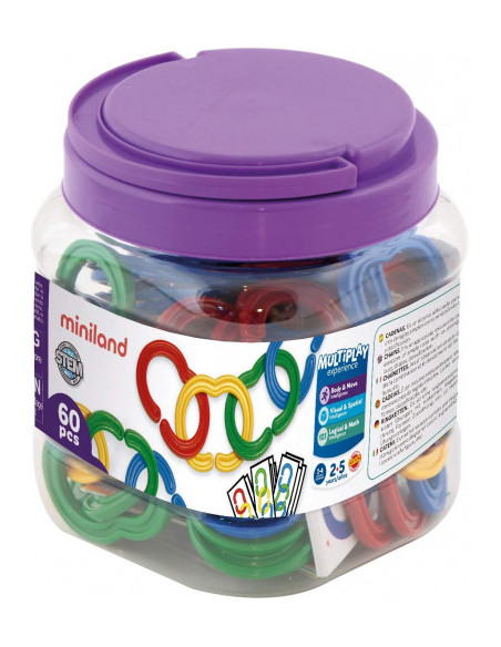 JUEGO CADENA PLASTICO SERIACION Y CLASIFICACION 60 UNIDADES MINILAND 31711