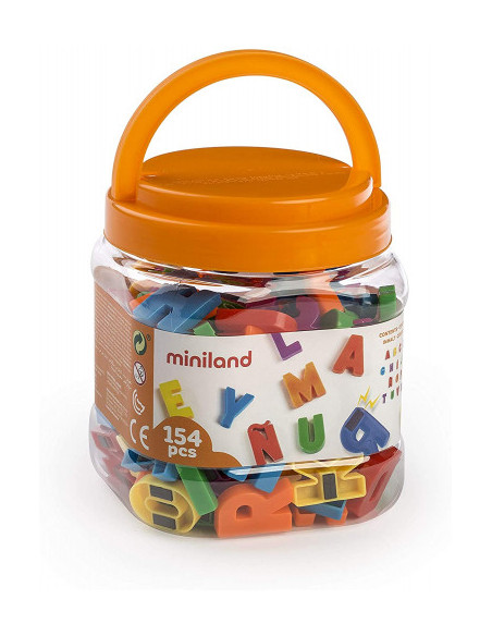 JUEGO LETRAS MAYUSCULAS MAGNETICAS BOTE DE 154 PIEZAS MINILAND 97911