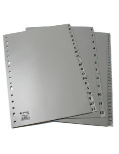 JUEGO NUMERICO XS 1-12 FOLIO POLIPROPILENO GRIS GRAFOPLAS 44412071