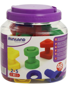 JUEGO TORNILLOS Y TUERCAS PLASTICO 48 UNIDADES MINILAND 31721