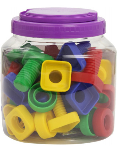 JUEGO TORNILLOS Y TUERCAS PLASTICO 48 UNIDADES...