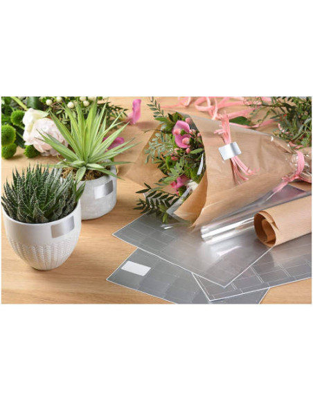 KIT 10 HOJAS ETIQUETAS SATINADAS ORO Y PLATEADAS