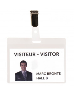 KIT 25 IDENTIFICADORES VISITA PVC TRANSPARENTE FLEXIBLE 82