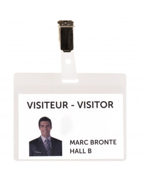 KIT 25 IDENTIFICADORES VISITA PVC TRANSPARENTE FLEXIBLE 82