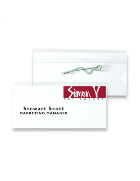 KIT DE 10 IDENTIFICADORES CON IMPERDIBLE 75X40MM INCLUYE TARJETAS TARIFOLD 11193