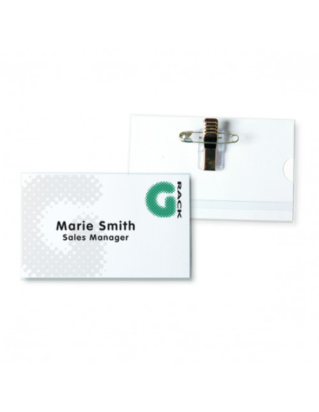 KIT DE 50 IDENTIFICADORES CON PINZA + IMPERDIBLE 75X40MM INCLUYE TARJETAS TARIFOLD 200570