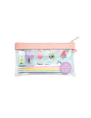 KIT DE ESTUCHE TRANSPARENTE PVC "PARA APUNTES QUE MOLAN" MR.WONDERFUL WOA09499ES