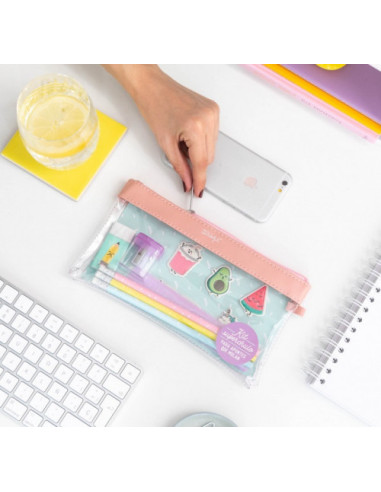 KIT DE ESTUCHE TRANSPARENTE PVC "PARA APUNTES...