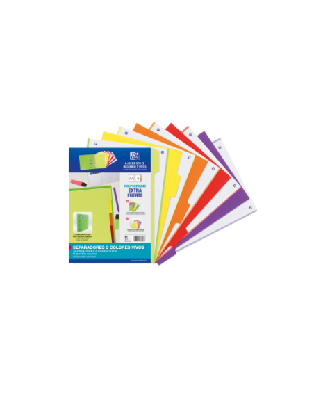 KIT SEPARADORES PP 500 MICRAS A4 5 POSICIONES COLORES VIVOS OXFORD 400159037 KIT SEPARADORES PP 500 MICRAS A4 5 POSICIONES COLORES VIVOS OXFORD 400159037