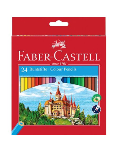 ESTUCHE 24 LAPICES COLORES HEXAGONALES HT FABER CASTELL 120124