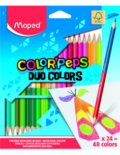 ESTUCHE 24 LÁPICES DE COLORES COLOR'PEPS DUO. BICOLOR MAPED 829602FC