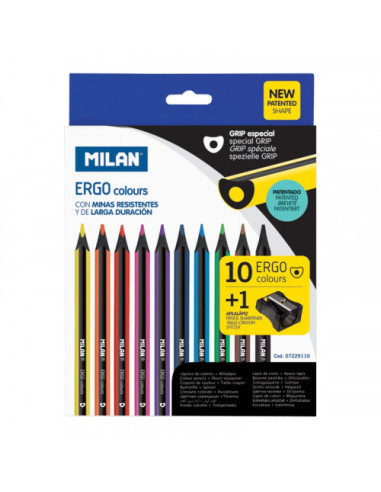 LÁPICES DE COLORES ERGO + 1 AFILALAPICES MILAN...
