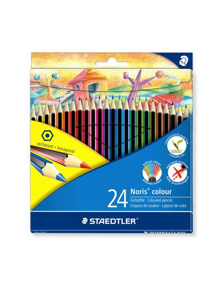 ESTUCHE 24 LAPICES DE COLORES NORIS COLOUR SURTIDOS STAEDTLER 185 C24