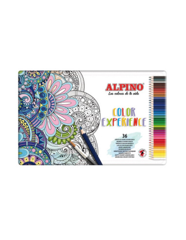 CAJA DE METAL 36  LÁPICES PREMIUM COLOR EXPERIENCE ALPINO AL000242