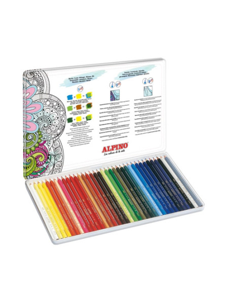 LÁPICES DE COLORES PREMIUM COLOR EXPERIENCE ALPINO CAJA DE METAL 36  COLORES