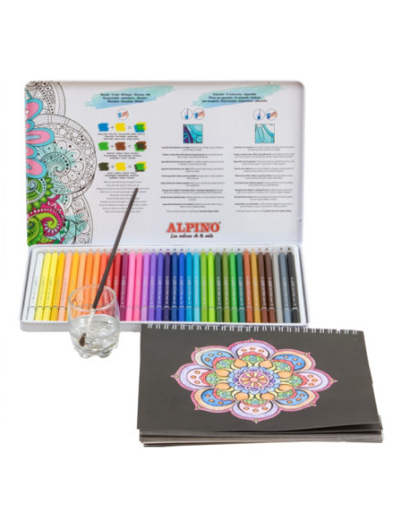 LÁPICES DE COLORES PREMIUM COLOR EXPERIENCE ALPINO CAJA DE METAL 36  COLORES