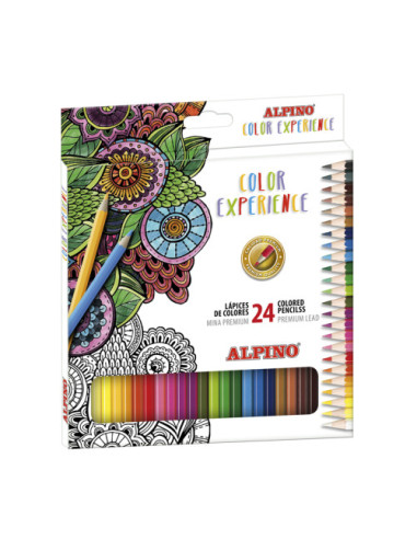 ESTUCHE 24 LÁPICES DE COLORES PREMIUM MINA BLANDA COLOR EXPERIENCE ALPINO AL000247