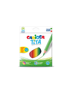 ESTUCHE 24 LÁPICES DE COLORES TITA HEXAGONAL CARIOCA 42794