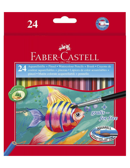 ESTUCHE 24 LÁPICES ESCOLARES ACUARELABLES HT-120224 FABER CASTELL 114425