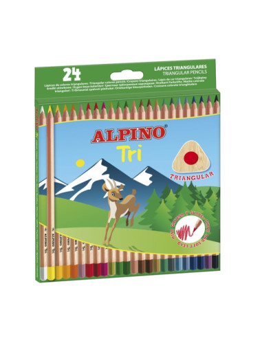 ESTUCHE 24 LÁPICES TRIANGULARES TRI ALPINO AL000129