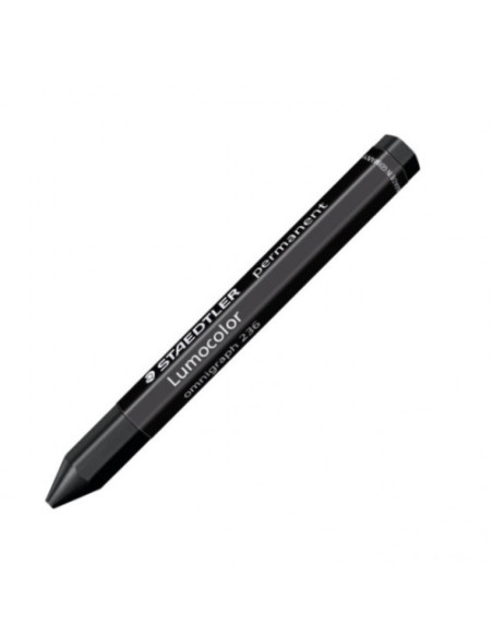 LAPIZ CERA PERMANENTE LUMOCOLOR OMNIGRAPH 12MM. NEGRO STAEDTLER 236-9