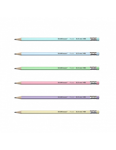 LÁPIZ DE GRAFITO TRIANGULAR CON GOMA PASTEL HB ERICH KRAUSE 56006