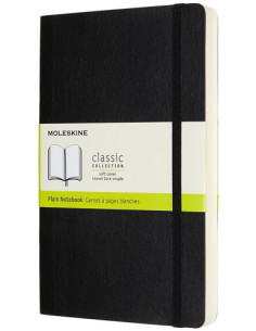 LIBRETA CLASICA MAYOR GROSOR NEGRA L (13X21CM) LISA TAPA BLANDA MOLESKINE QP618EXP