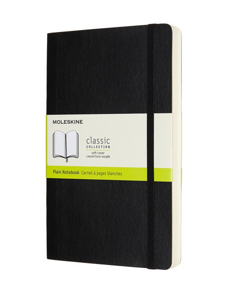 LIBRETA CLASICA MAYOR GROSOR NEGRA L (13X21CM) LISA TAPA BLANDA MOLESKINE QP618EXP