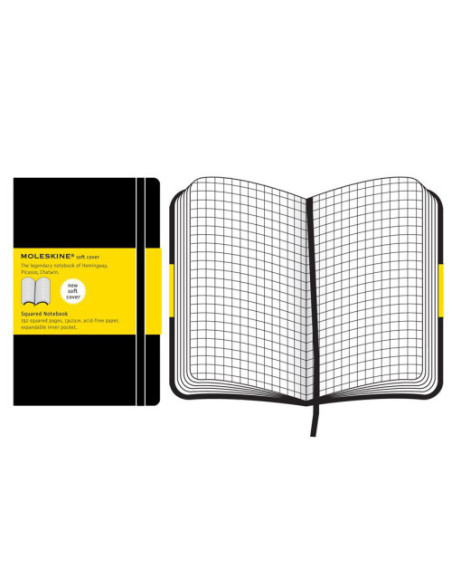 LIBRETA CLASICA TAPA BLANDA NEGRA L (13X21CM) CUADRICULADA MOLESKINE QP617