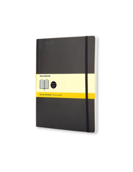 LIBRETA CLASICA TAPA BLANDA NEGRA XL (19X25CM) CUADRICULADA MOLESKINE QP622