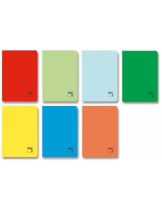 LIBRETA GOFRADA TAPA CARTULINA 70 GRS. A-4 (210X297MM.) 48 HOJAS CUADRÍCULA 4X4 CON MARGEN SURTIDO PACSA 20060