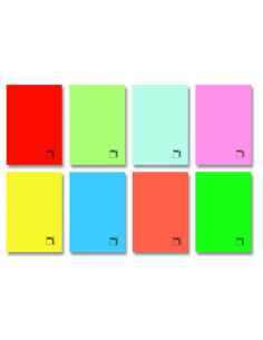 LIBRETA GOFRADA TAPA CARTULINA 70 GRS. A-4 (210X297MM.) 48 HOJAS HORIZONTAL 8 COLORES SURTIDOS CON MARGEN SURTIDO PACSA 20061