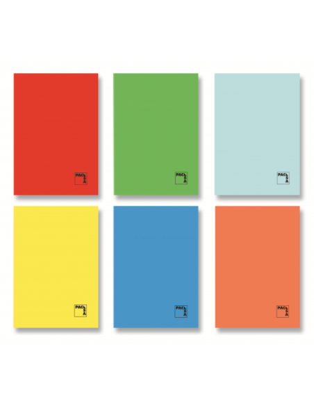 LIBRETA GOFRADA TAPA CARTULINA 70 GRS. A-4 48 HOJAS C.46 CON MARGEN SURTIDO PACSA 20335