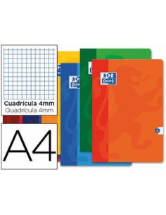 LIBRETA GRAPADA 48 HOJAS 90 GR FORMATO A4 CUADRICULA 4X4 COLORES SURTIDOS ANCOR 092752