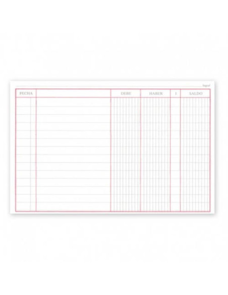 LIBRO 1/4 APAISADO CUENTAS CORRIENTES NUMERADO 100 HOJAS (64069/A) INGRAF 350207