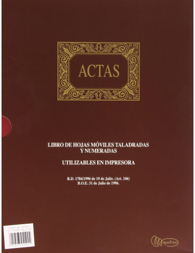 LIBRO ACTAS MOVILES A4 100HOJAS MIQUELRIUS 4102
