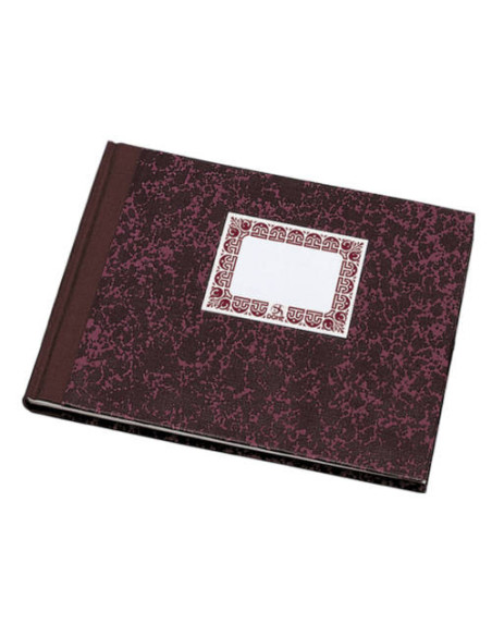 LIBRO DE CARTONÉ CAJA BURDEOS 1/4 APAISADO 100 HOJAS NUMERADAS DOHE 09962