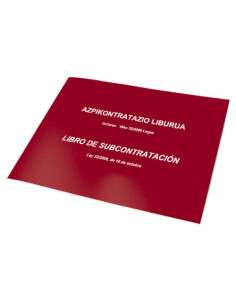 LIBRO DE SUBCONTRATACION EUSKERA/CASTELLANO A4 APAISADO 10 HOJAS NUMERADAS DOHE 09992