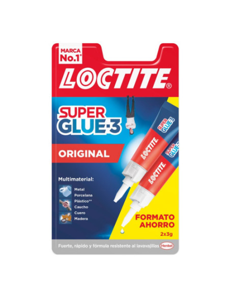 LOCTITE SUPERGLUE-3 ORIGINAL DUO 2X3 BL 3GR+3GR LOCTITE 2640781