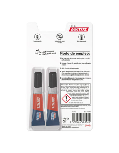 LOCTITE SUPERGLUE-3 ORIGINAL DUO 2X3 BL 3GR+3GR LOCTITE 2640781