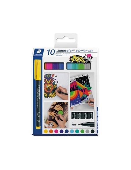 ESTUCHE 10 UDS LUMOCOLOR PERMANENT 318 STAEDTLER 318 C10
